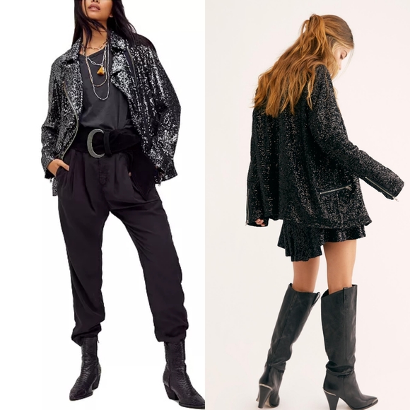 NWT Free People Midnight Moto Jacket - Picture 2 of 4